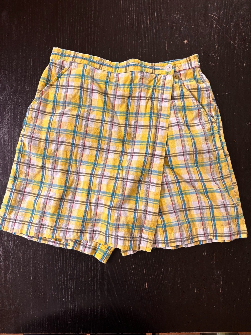 BFA Yellow Plaid Women's Skort with Green and White Accents